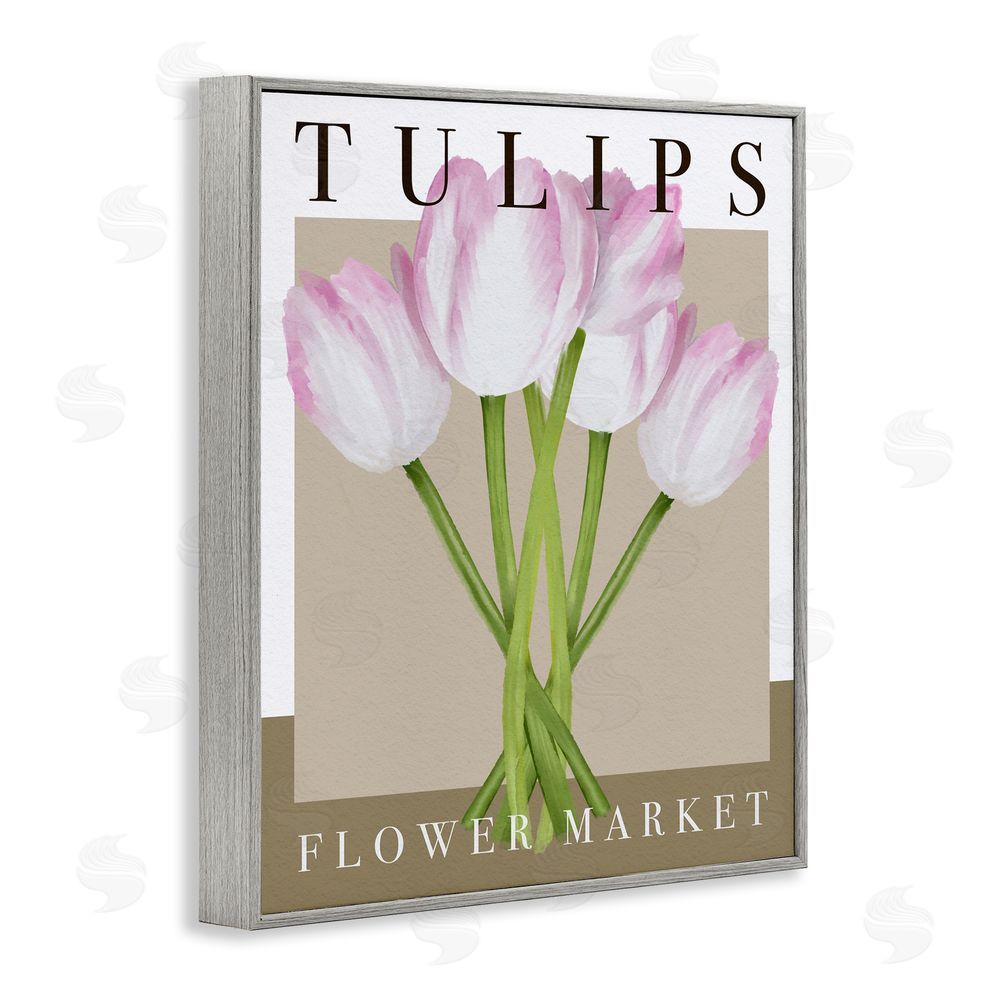 Jennifer Stith Tulips Flower Market Gray Framed Giclee Wall Art Print