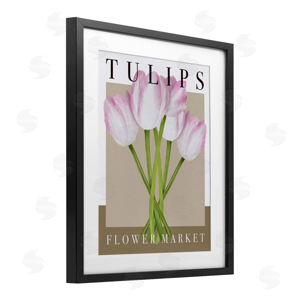 Jennifer Stith Tulips Flower Market Black Framed Print Under Glass Wall Art