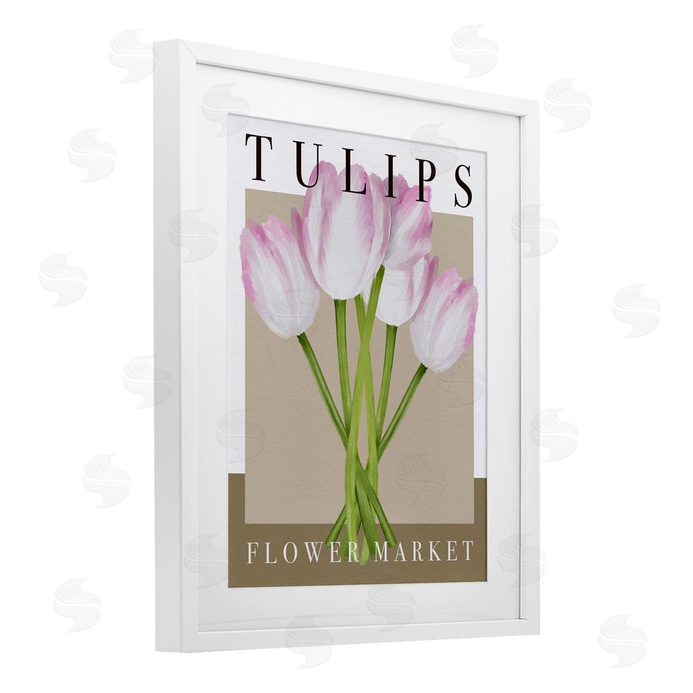 Jennifer Stith Tulips Flower Market White Framed Print Under Glass Wall Art
