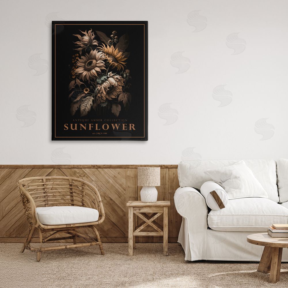Christopher Giampietro Antique Sunflower Bushel Stretched Canvas Wall Art in Room