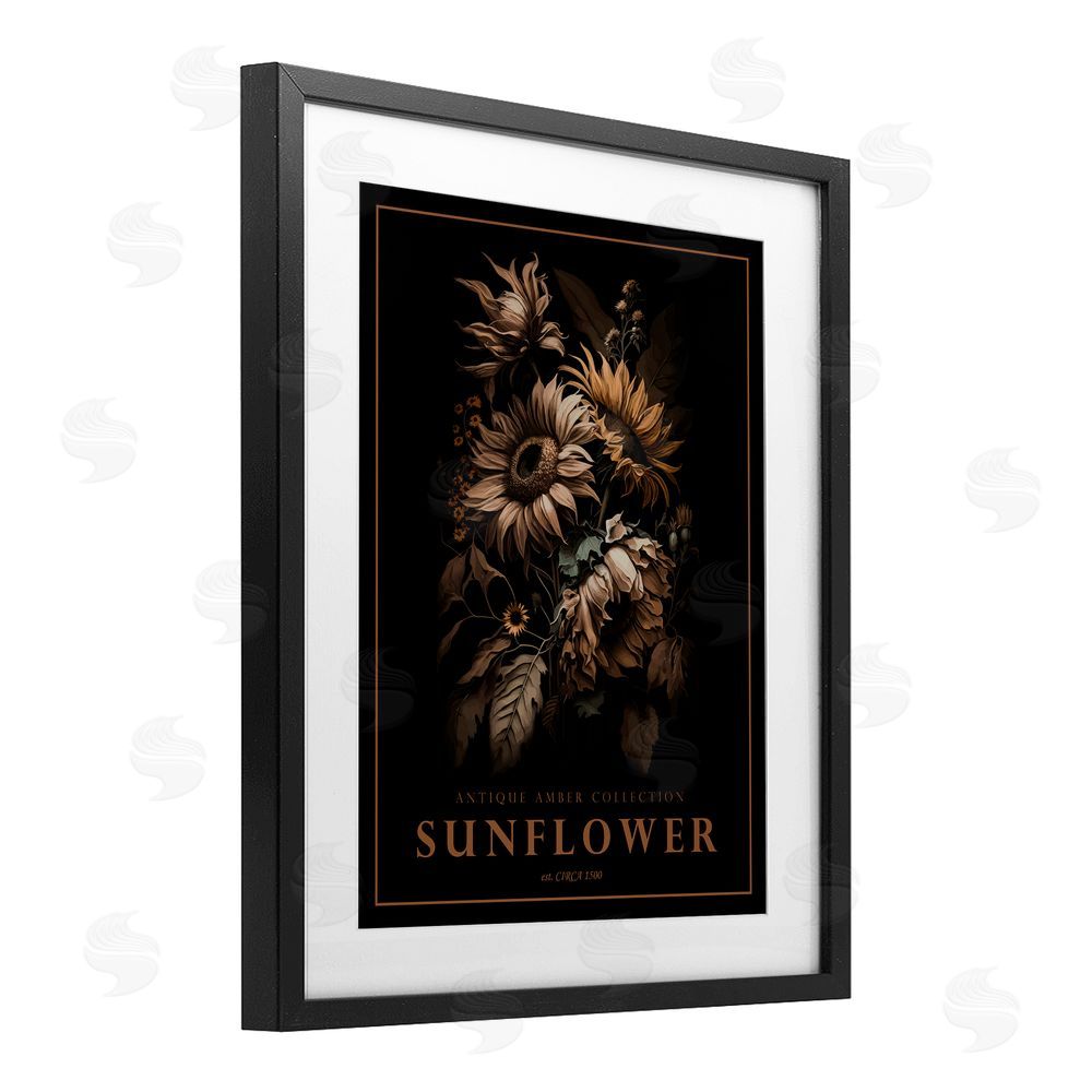Christopher Giampietro Antique Sunflower Bushel Black Framed Print Under Glass Wall Art