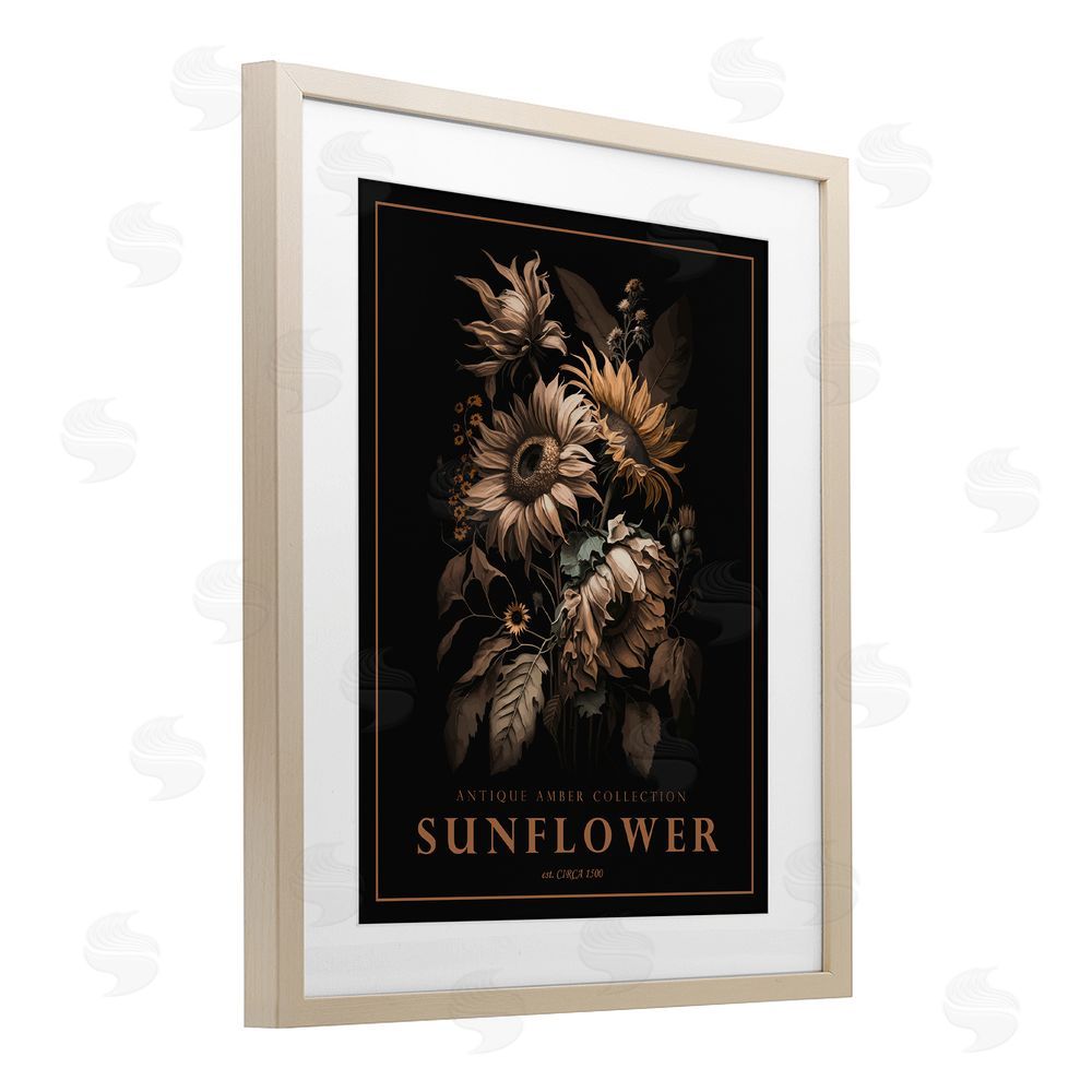 Christopher Giampietro Antique Sunflower Bushel Birch Framed Print Under Glass Wall Art