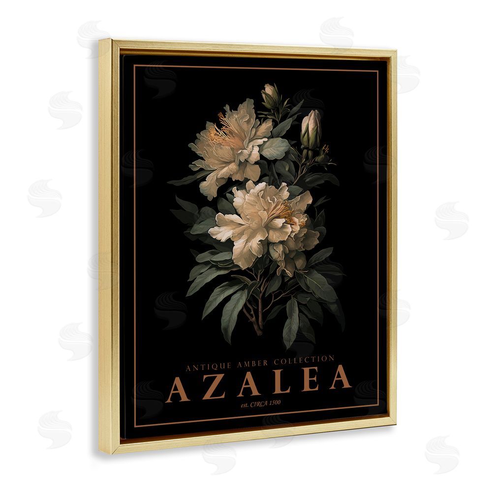 Christopher Giampietro Antique Azalea Bushel Gold Floating Frame Canvas Wall Art Print