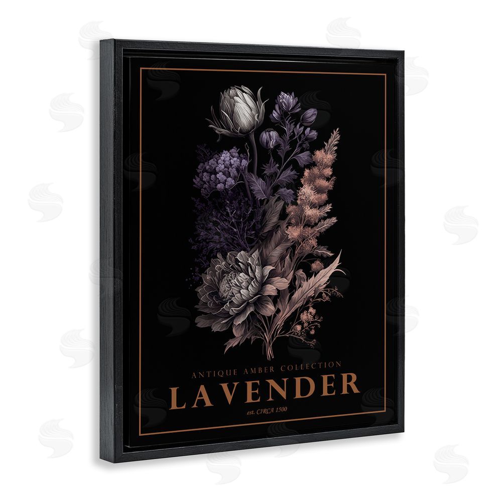 Christopher Giampietro Antique Lavender Bushel Black Floating Frame Canvas Wall Art Print