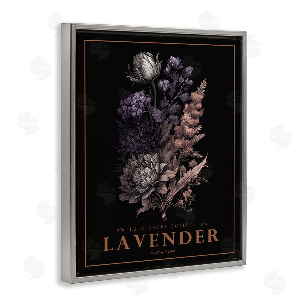 Christopher Giampietro Antique Lavender Bushel Gray Floating Frame Canvas Wall Art Print
