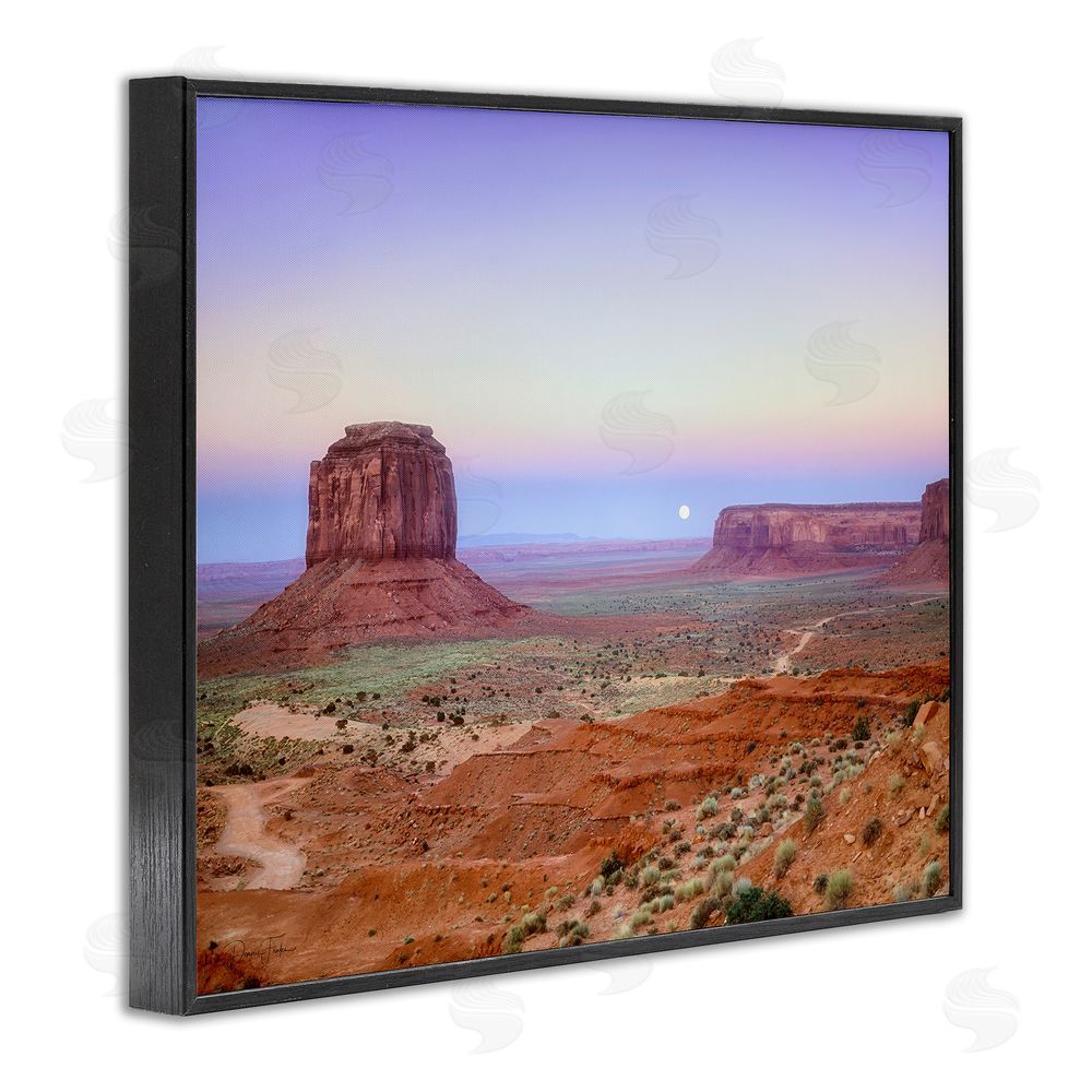 Dennis Frates Moonrise Over Monument Valley Black Framed Giclee Wall Art Print
