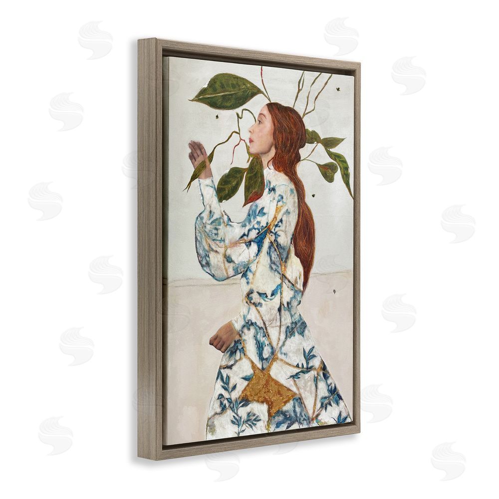 Karenina Fabrizzi Le Voyage Fantastique Portrait Brown Floating Frame Canvas Wall Art Print