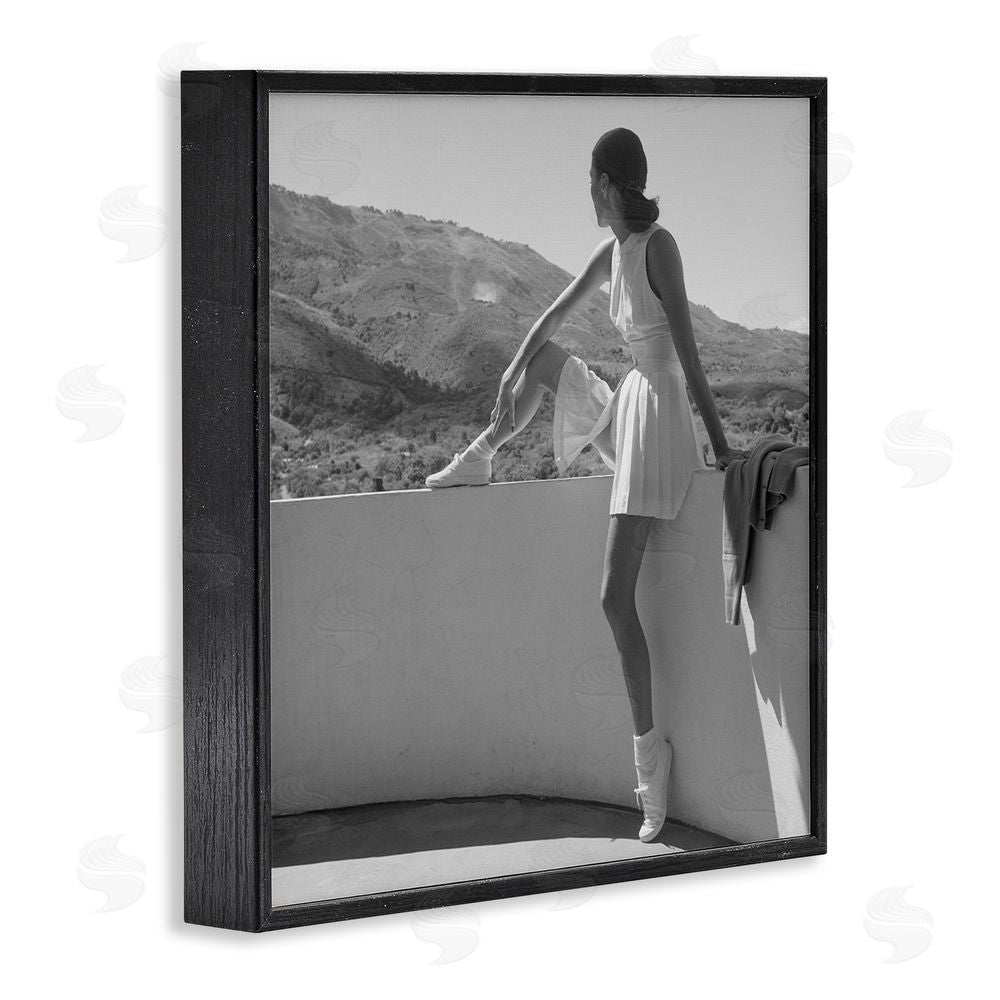 Toni Frissell Woman In Tennis Outfit Black Framed Giclee Wall Art Print
