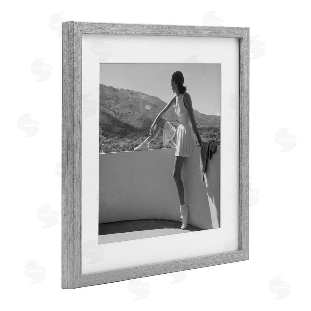 Toni Frissell Woman In Tennis Outfit Gray Framed Print Under Glass Wall Art