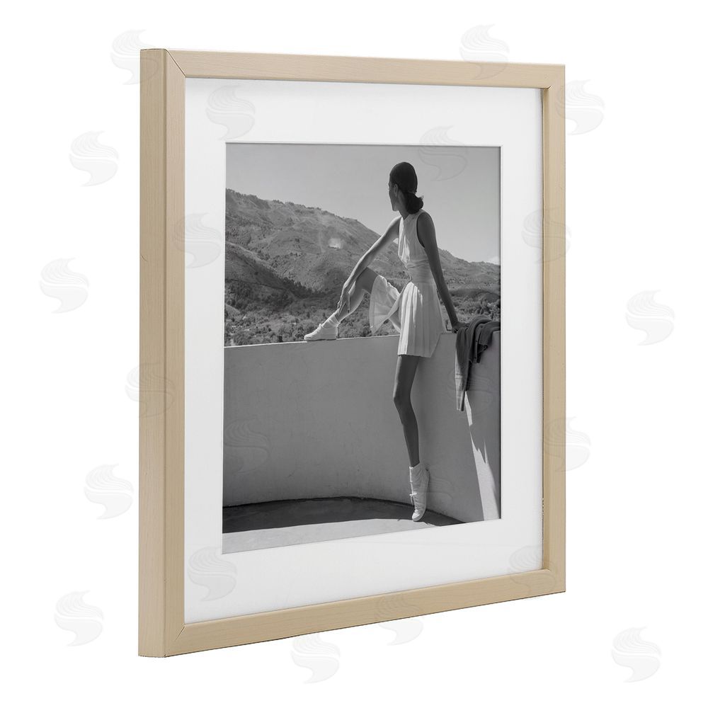 Toni Frissell Woman In Tennis Outfit Brown Framed Print Under Glass Wall Art