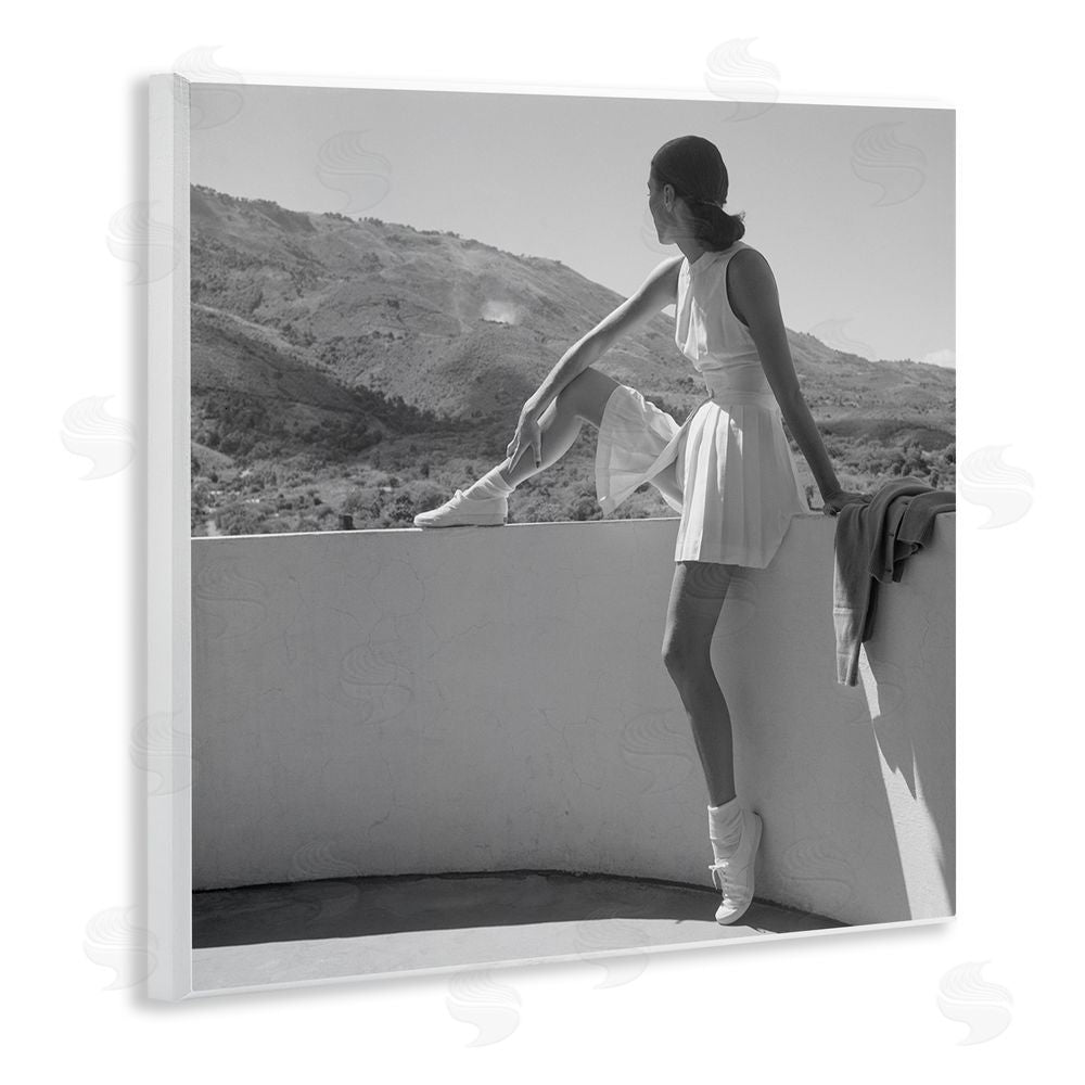 Toni Frissell Woman In Tennis Outfit Wooden Wall Plaque Art Print