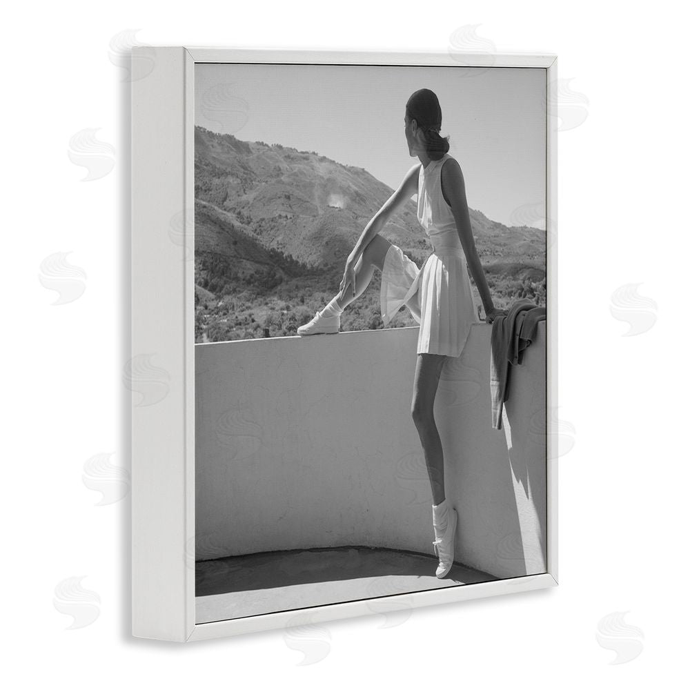 Toni Frissell Woman In Tennis Outfit White Framed Giclee Wall Art Print