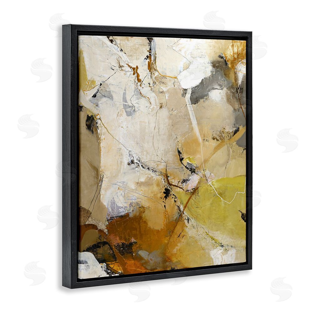 Design Fabrikken Warm Earth Tones In Motion Black Floating Frame Canvas Wall Art Print
