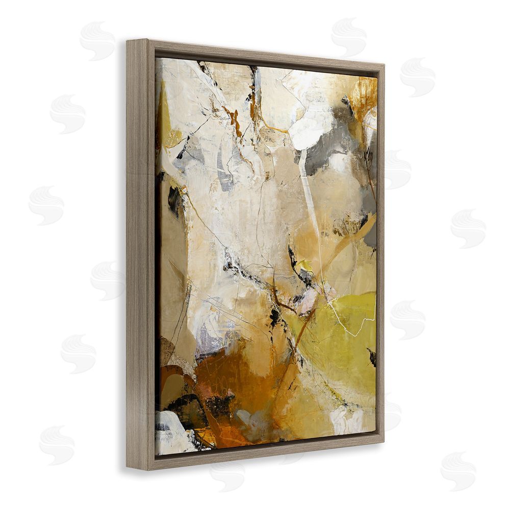 Design Fabrikken Warm Earth Tones In Motion Brown Floating Frame Canvas Wall Art Print
