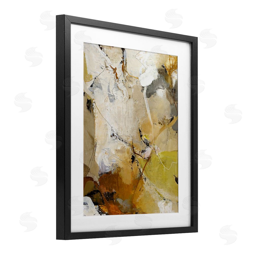 Design Fabrikken Warm Earth Tones In Motion Black Framed Print Under Glass Wall Art