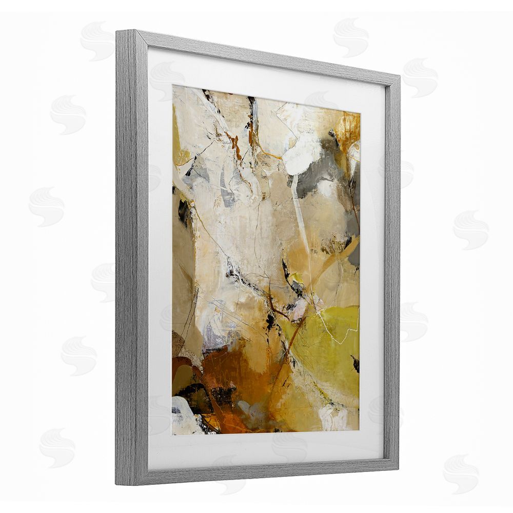 Design Fabrikken Warm Earth Tones In Motion Gray Framed Print Under Glass Wall Art