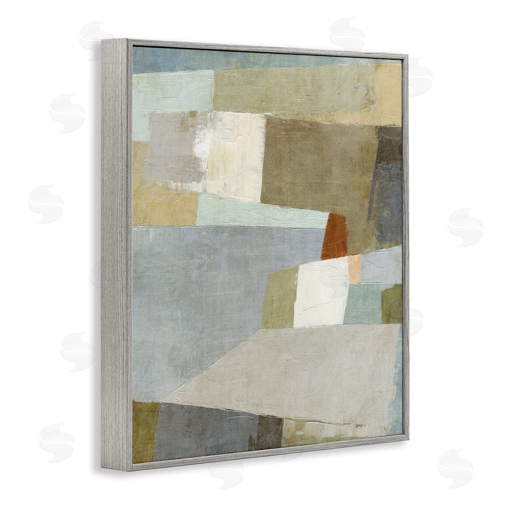 Suzanne Nicoll Causeway Neutral Geometrics Gray Framed Giclee Wall Art Print