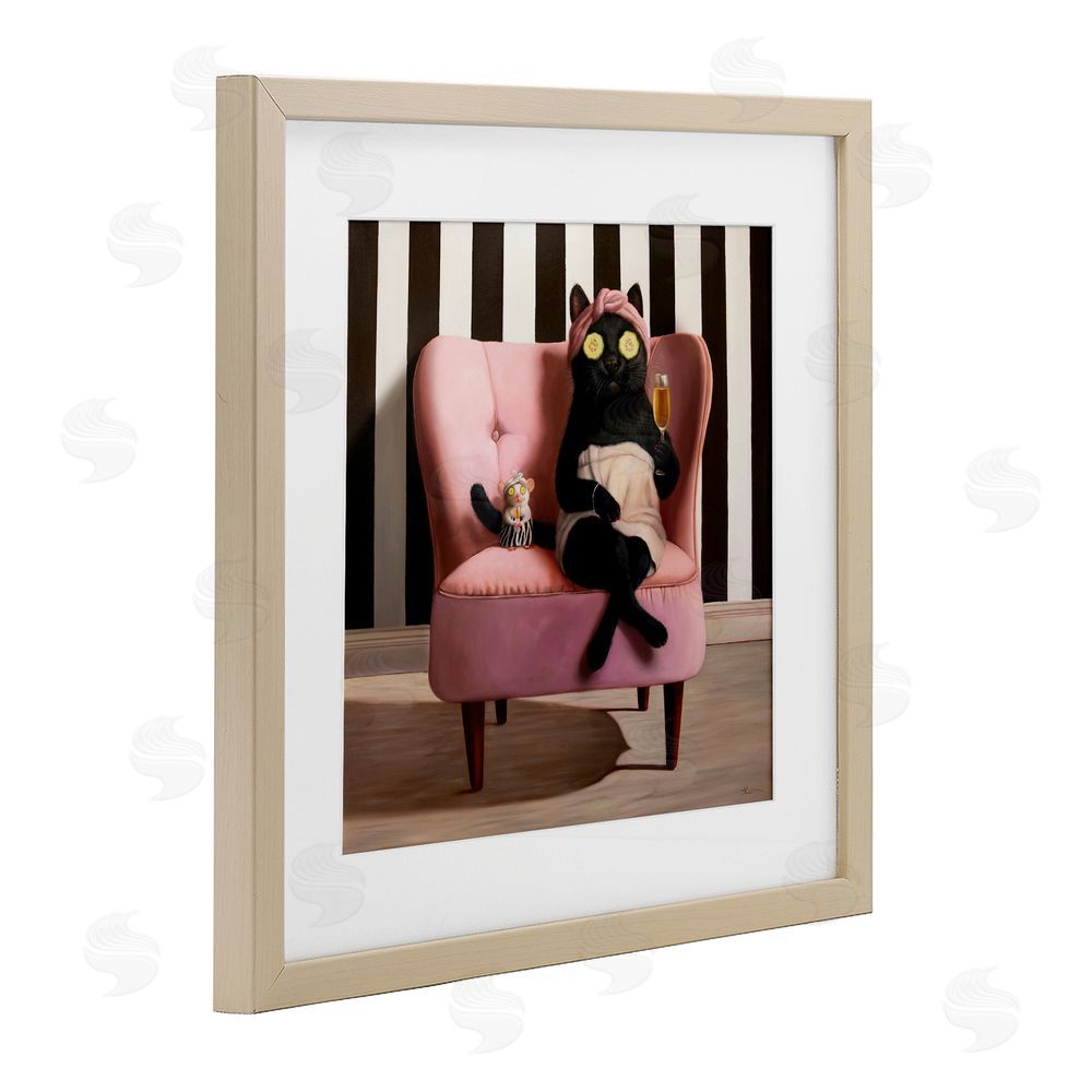 Lucia Heffernan Pamper Party Cat Brown Framed Print Under Glass Wall Art