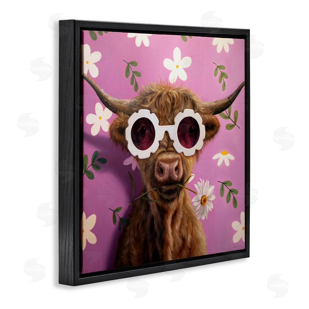 Lucia Heffernan Fresh As A Daisy Cattle Black Floating Frame Canvas Wall Art Print
