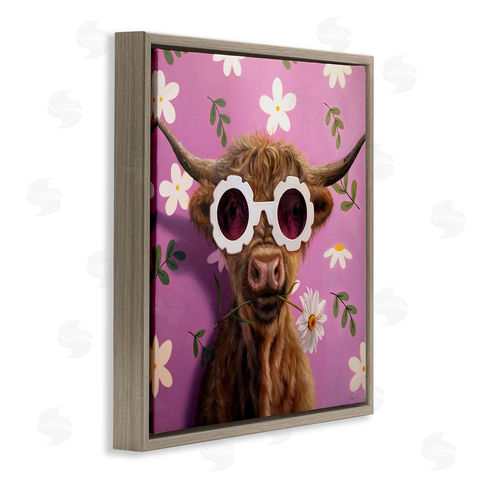 Lucia Heffernan Fresh As A Daisy Cattle Brown Floating Frame Canvas Wall Art Print
