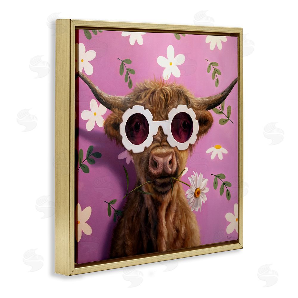 Lucia Heffernan Fresh As A Daisy Cattle Gold Floating Frame Canvas Wall Art Print