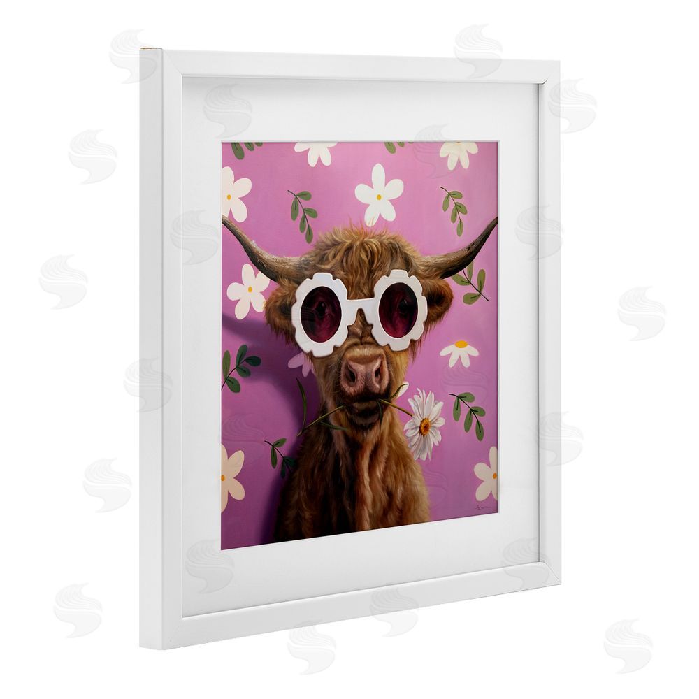 Lucia Heffernan Fresh As A Daisy Cattle White Framed Print Under Glass Wall Art