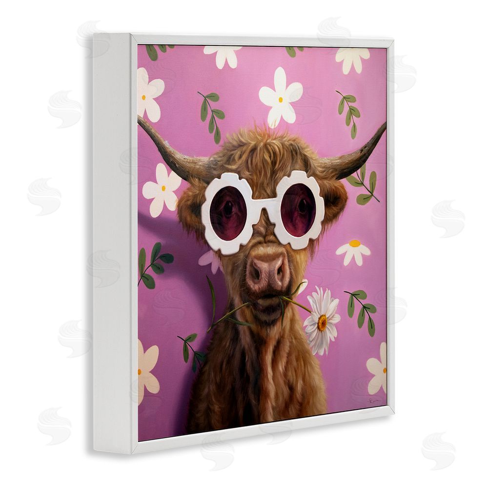 Lucia Heffernan Fresh As A Daisy Cattle White Framed Giclee Wall Art Print