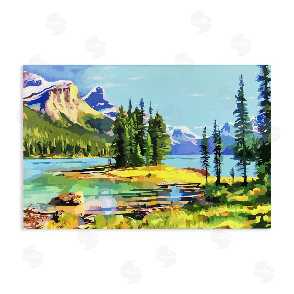 John Jaster Alpine Mountain Solitude Stretched Canvas Wall Art Print