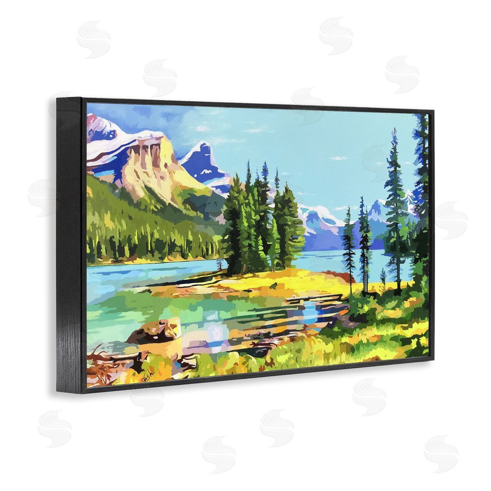 John Jaster Alpine Mountain Solitude Black Framed Giclee Wall Art Print