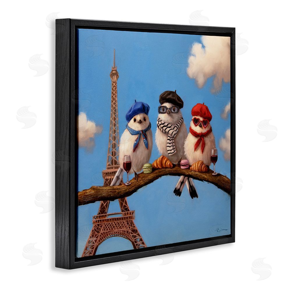 Lucia Heffernan Parisian Chic Birds in Paris Black Floating Frame Canvas Wall Art Print