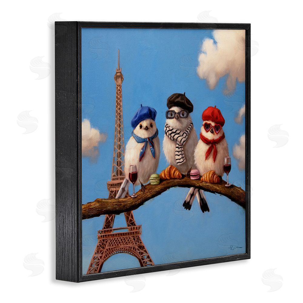 Lucia Heffernan Parisian Chic Birds in Paris Black Framed Giclee Wall Art Print