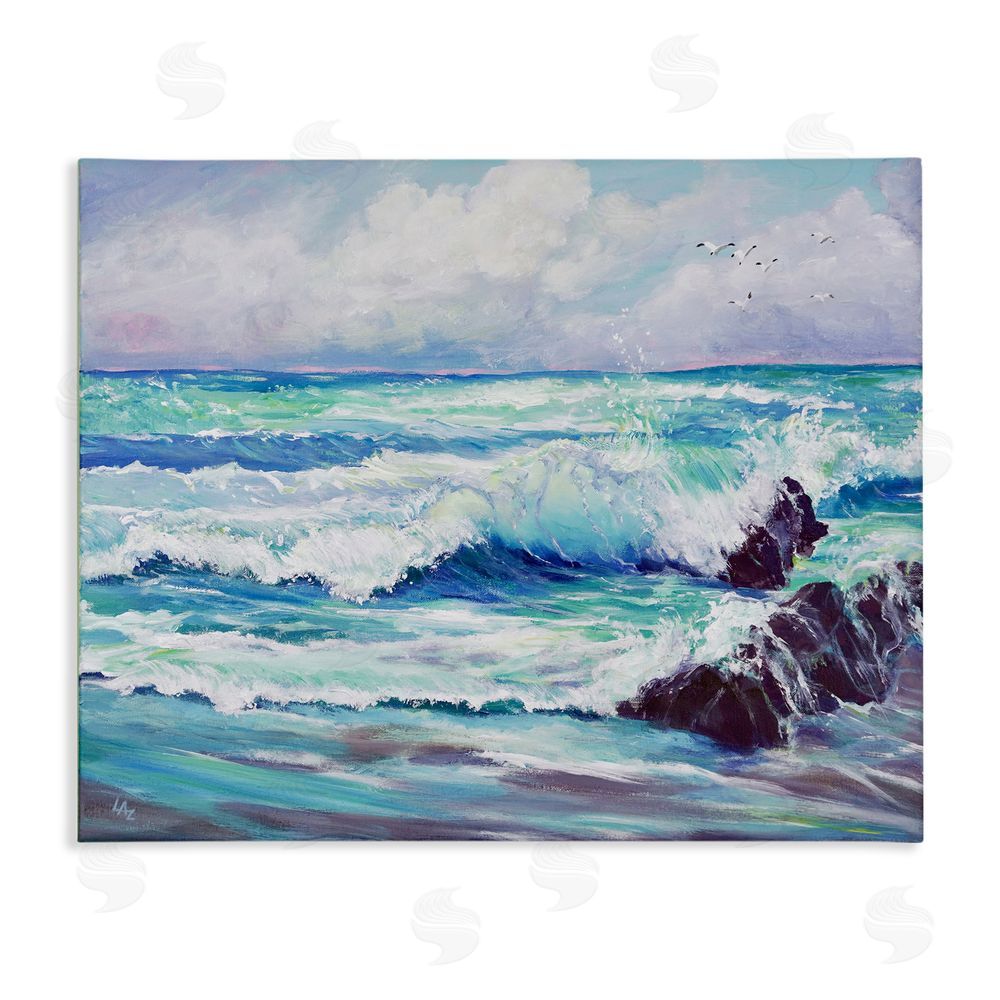 Lee Ann Zirbes Down By The Sea Stretched Canvas Wall Art Print