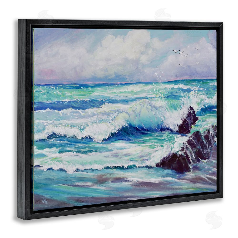 Lee Ann Zirbes Down By The Sea Black Floating Frame Canvas Wall Art Print