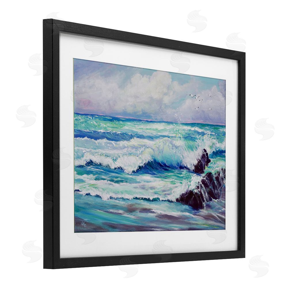 Lee Ann Zirbes Down By The Sea Black Framed Print Under Glass Wall Art