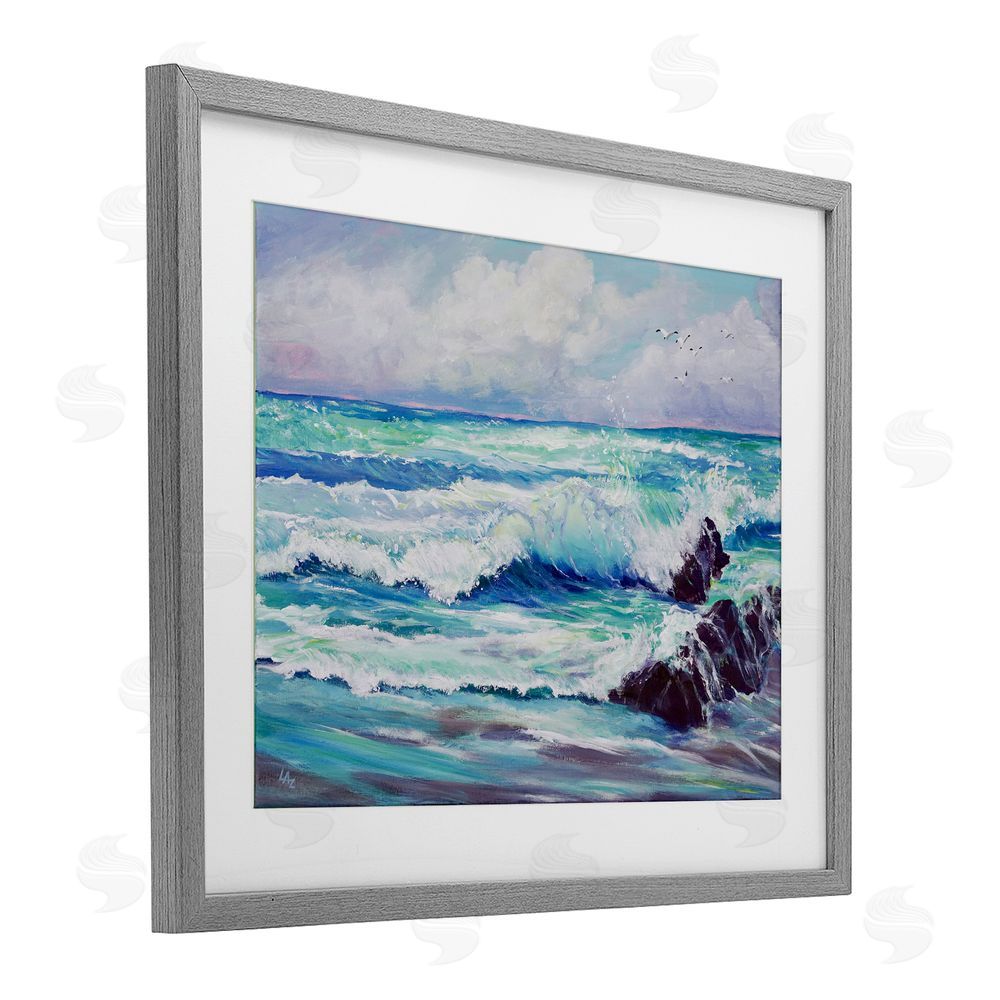 Lee Ann Zirbes Down By The Sea Gray Framed Print Under Glass Wall Art