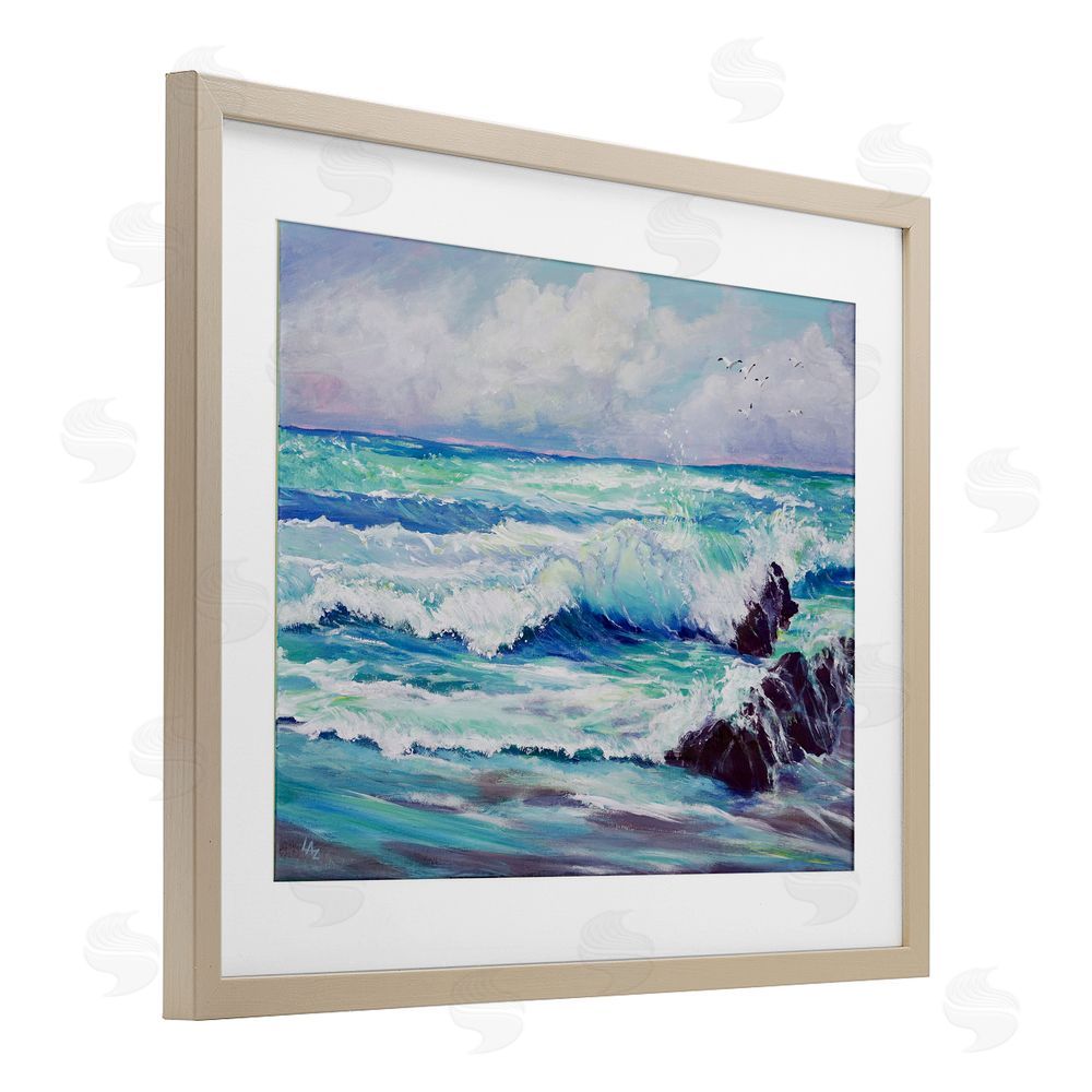 Lee Ann Zirbes Down By The Sea Brown Framed Print Under Glass Wall Art