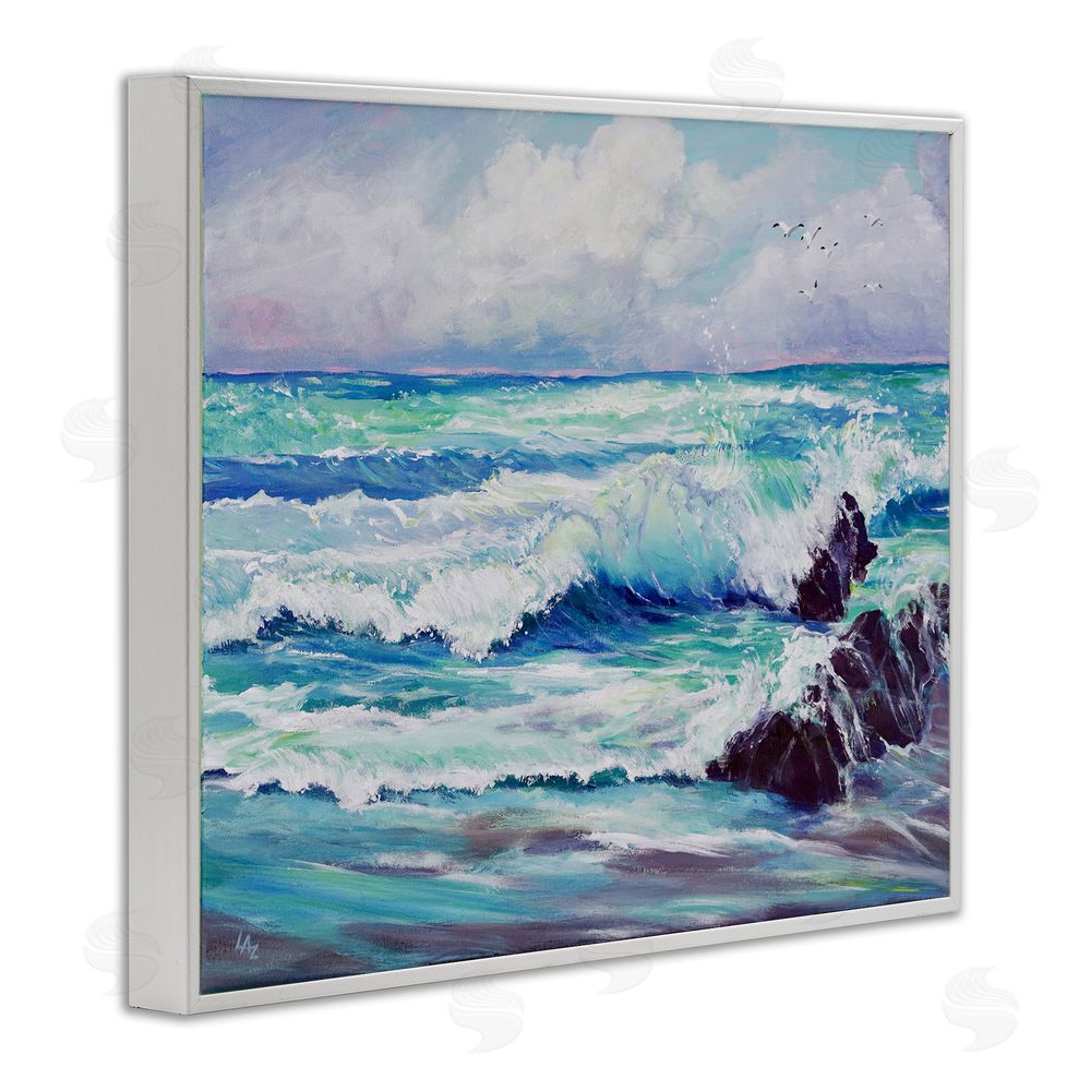 Lee Ann Zirbes Down By The Sea White Framed Giclee Wall Art Print