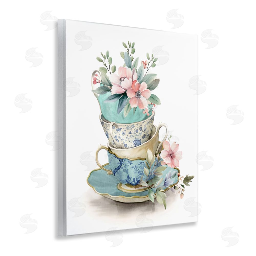 Kim Allen Tea Cup Chinoiserie Blossoms Wall Plaque Art Print