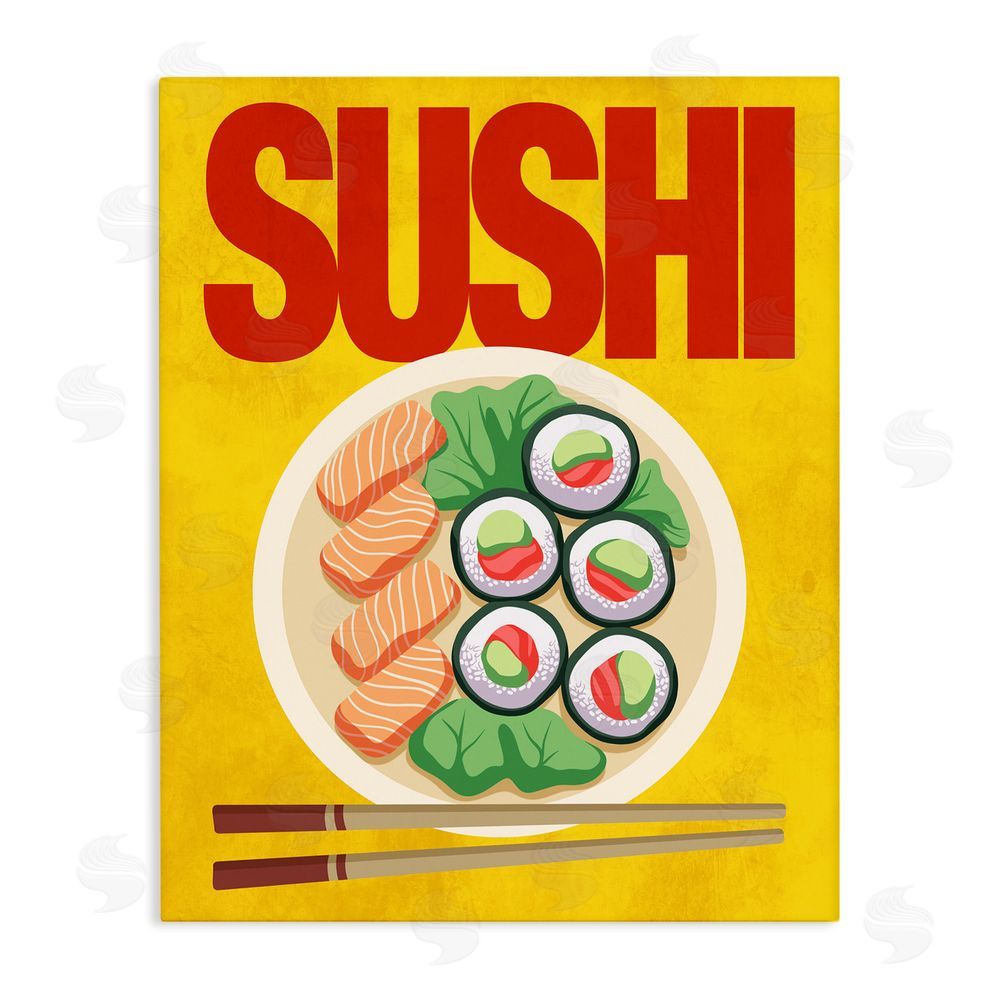 Marcus Prime Bright Sushi & Chopsticks Stretched Canvas Wall Art