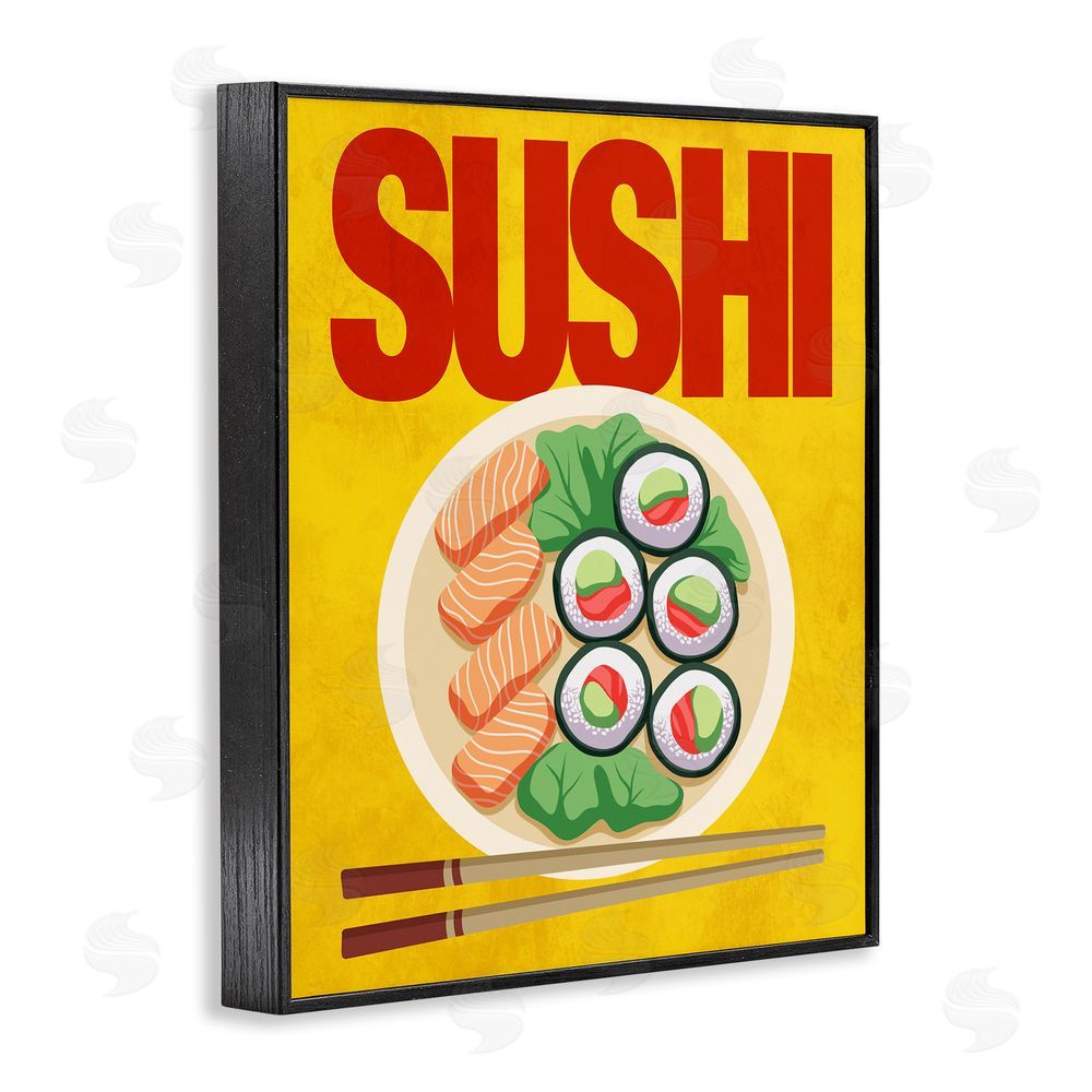 Marcus Prime Bright Sushi & Chopsticks Black Framed Giclee Wall Art Print