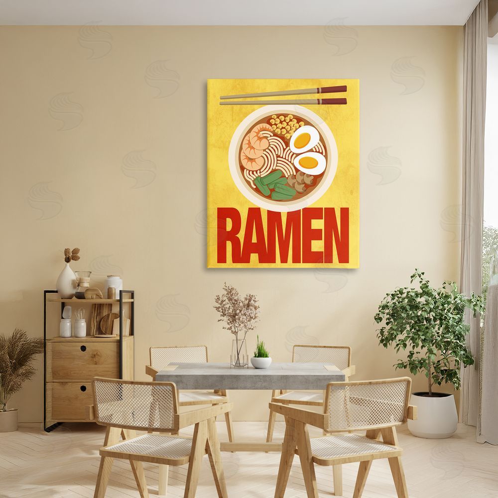 Marcus Prime Bright Ramen & Chopsticks Stretched Canvas Wall Art in Room