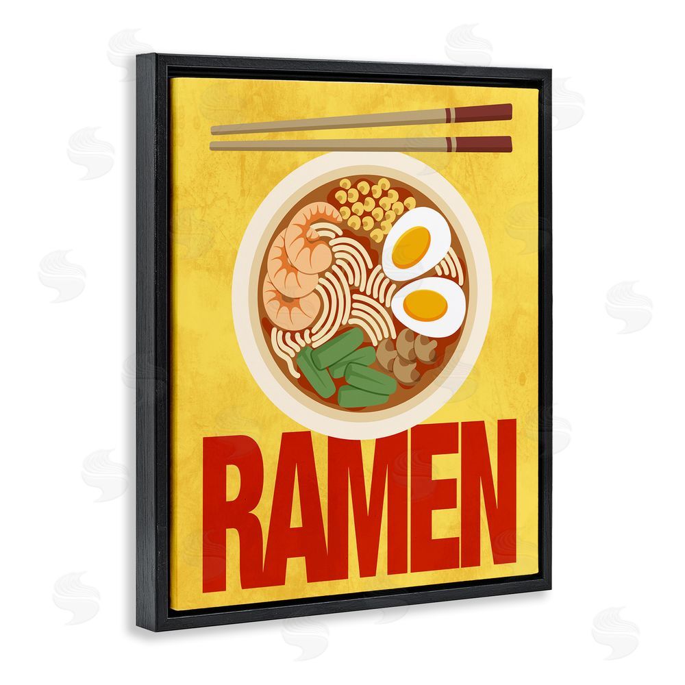 Marcus Prime Bright Ramen & Chopsticks Black Floating Frame Canvas Wall Art Print