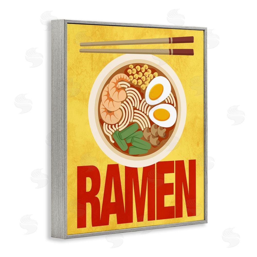 Marcus Prime Bright Ramen & Chopsticks Gray Framed Giclee Wall Art Print