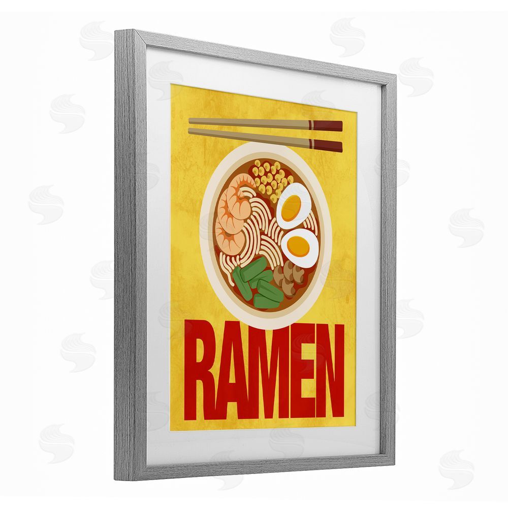 Marcus Prime Bright Ramen & Chopsticks Gray Framed Print Under Glass Wall Art