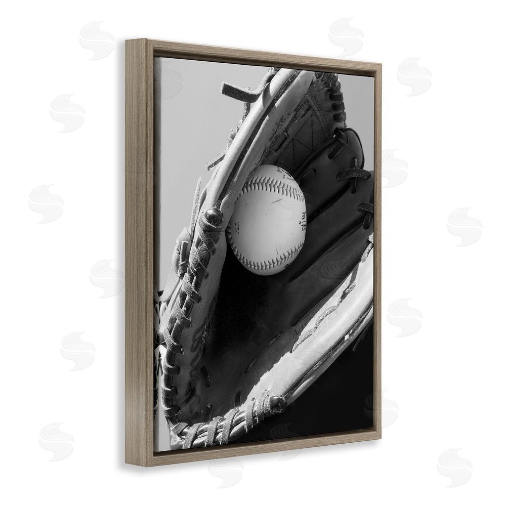 Marcus Prime Nice Catch Baseball Brown Floating Frame Canvas Wall Art Print