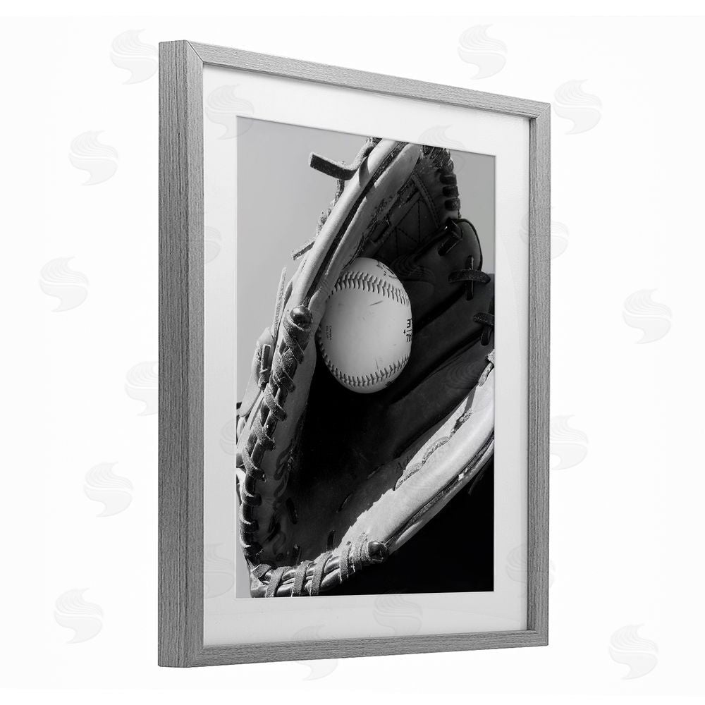 Marcus Prime Nice Catch Baseball Gray Framed Print Under Glass Wall Art