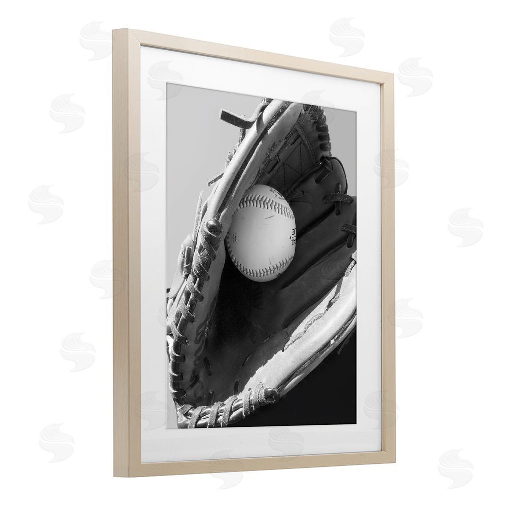 Marcus Prime Nice Catch Baseball Brown Framed Print Under Glass Wall Art