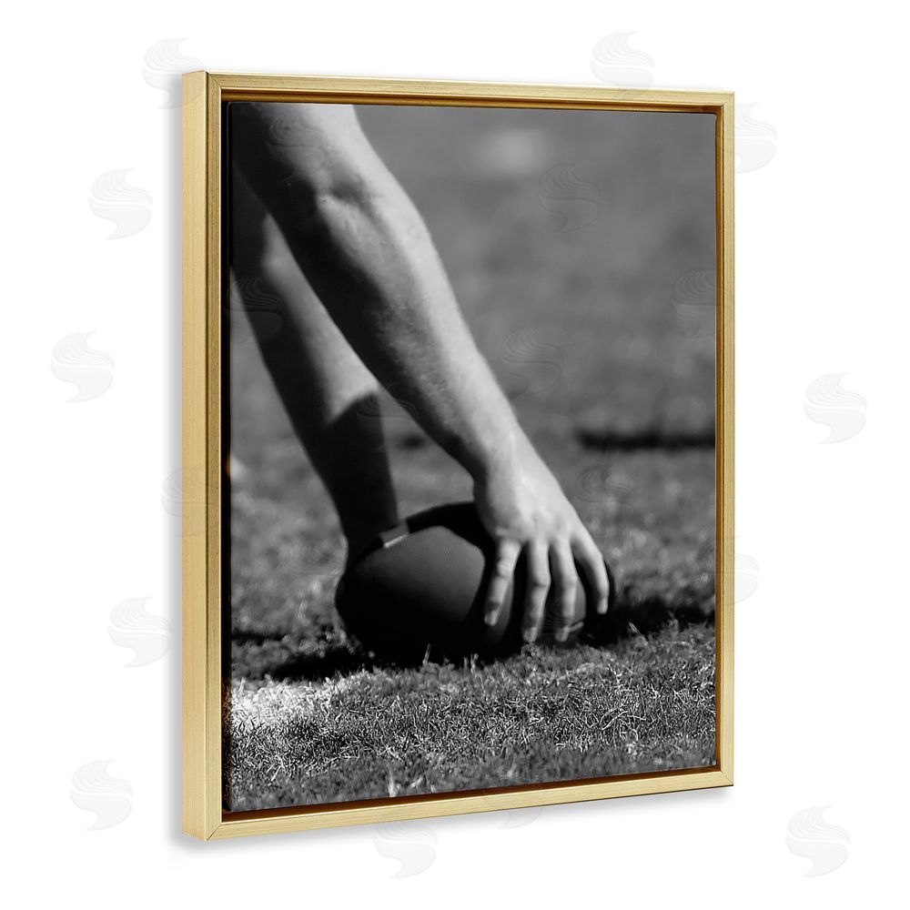 Marcus Prime Football Hike in Action Gold Floating Frame Canvas Wall Art Print