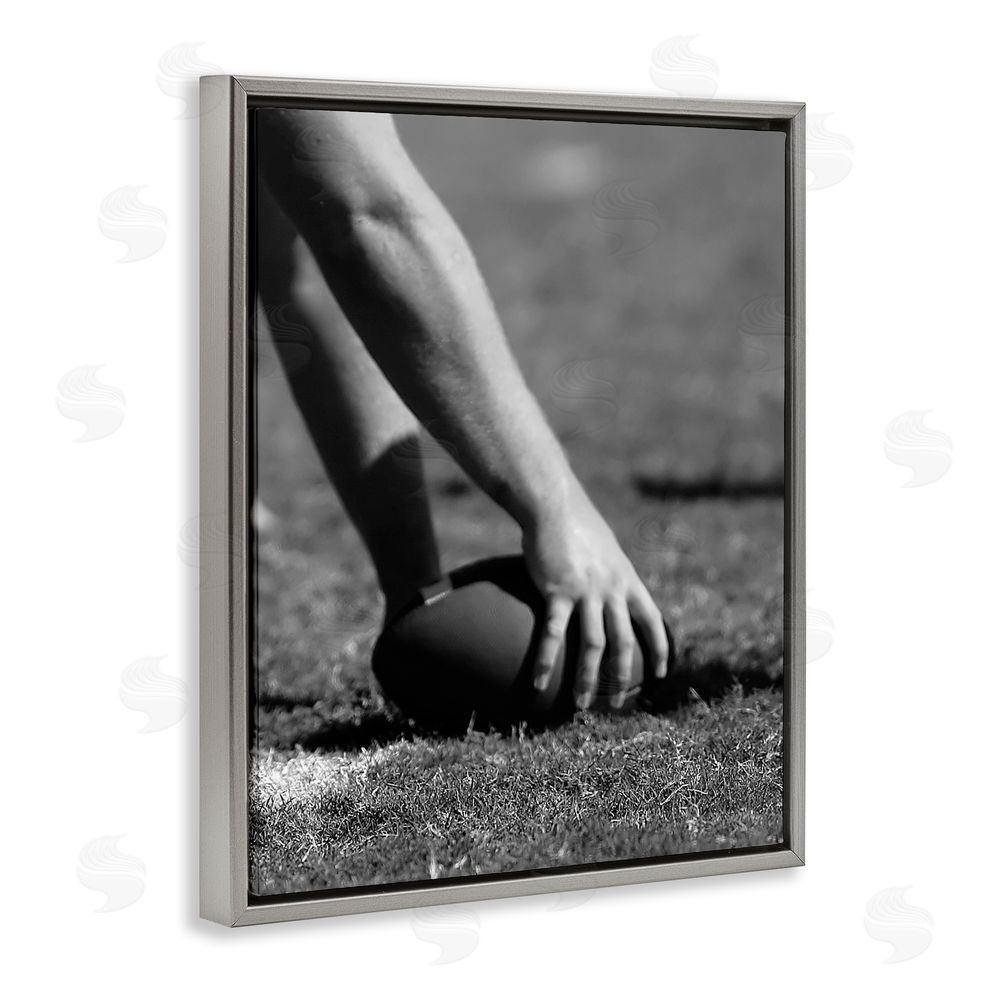 Marcus Prime Football Hike in Action Gray Floating Frame Canvas Wall Art Print