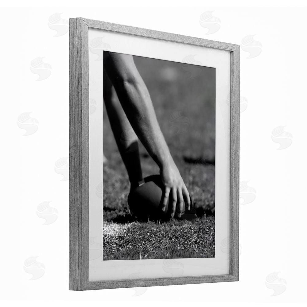 Marcus Prime Football Hike in Action Gray Framed Print Under Glass Wall Art